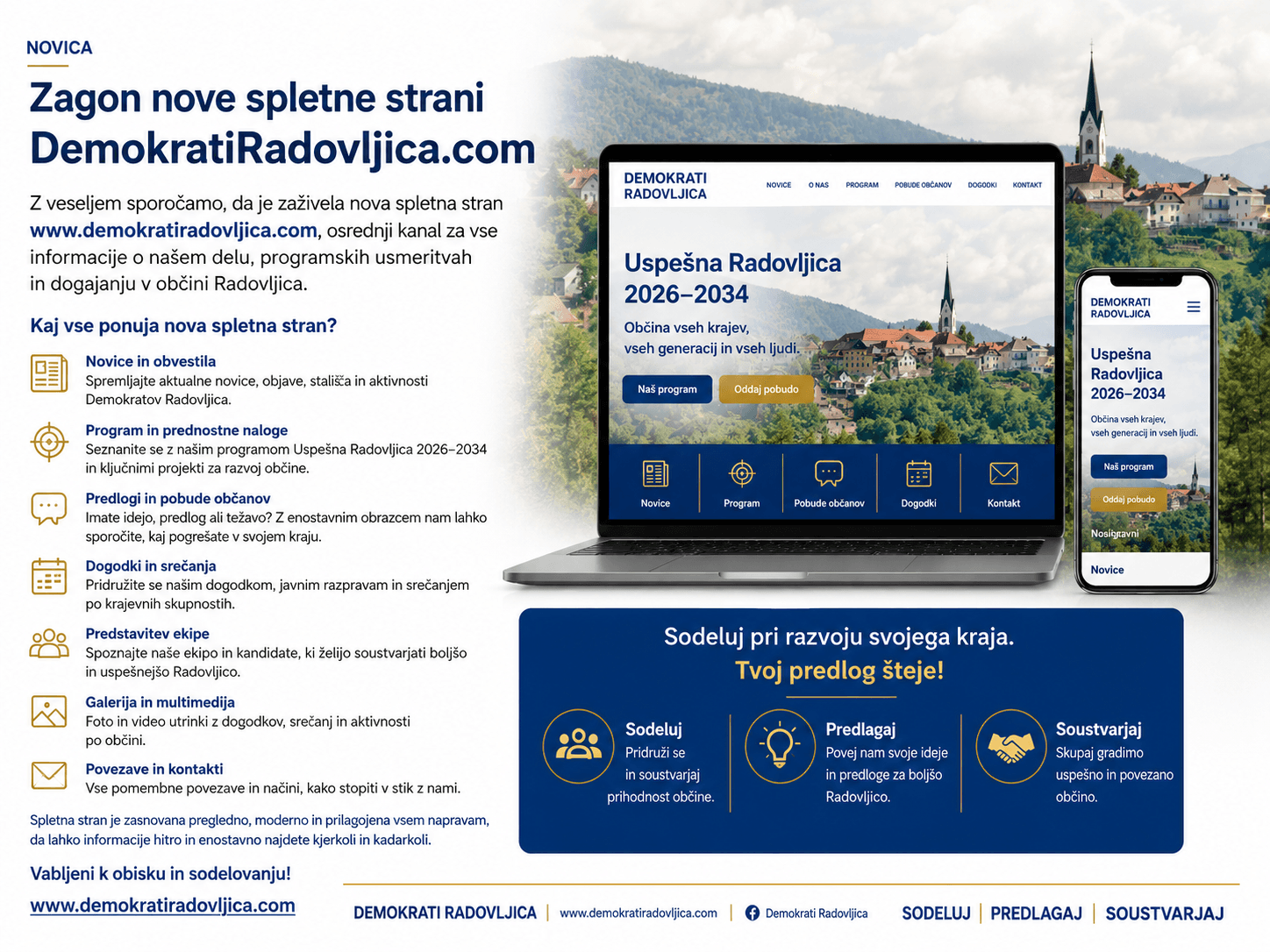 NOVA LOKALNA SPLETNA STRAN DEMOKRATOV RADOVLJICA
